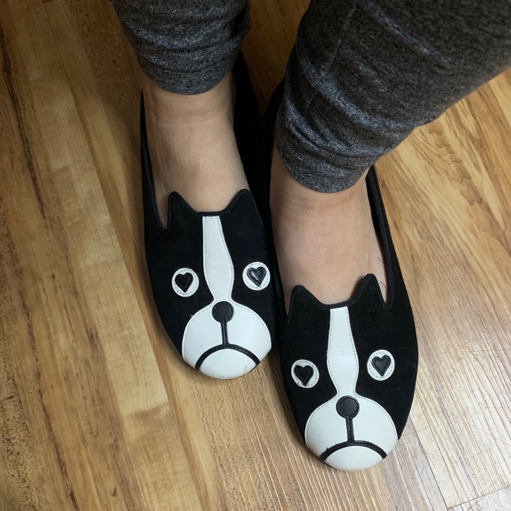 Marc Jacobs Black Shorty French Bulldog Loafers